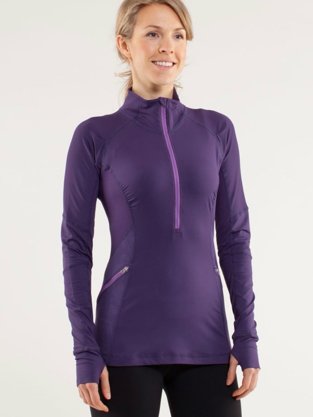 Lululemon Run Wild 1/2 zip in Concord grape